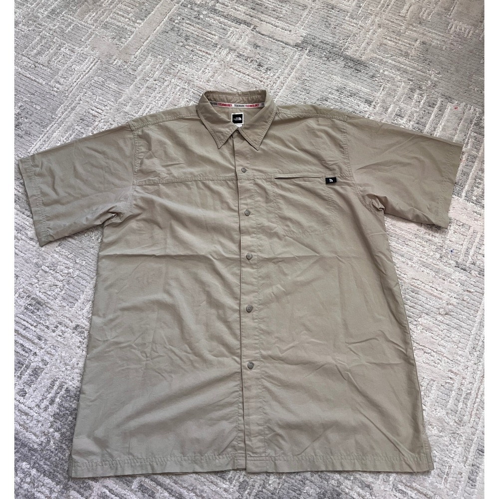 The North Face Tekware Technology Mens XL Beige Short Sleeve Shirt